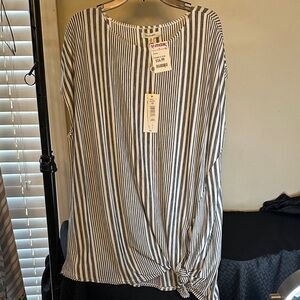 Striped Knot-Front Top